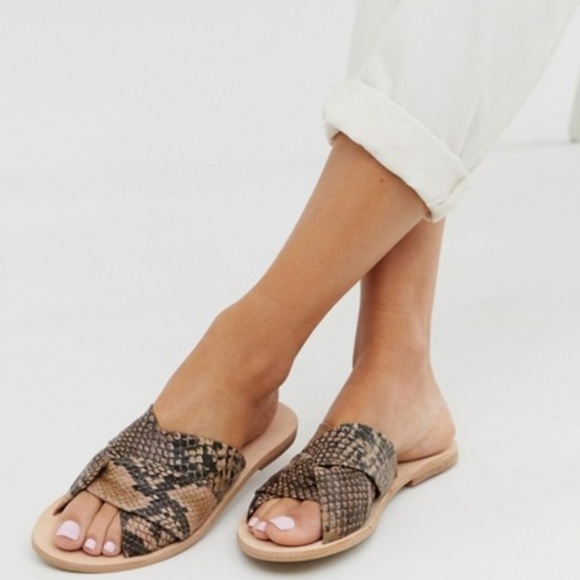 Free People Shoes - Free People Snakeskin Rio Vista Slide Sandals